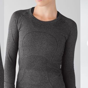 Lululemon Swiftly Tech Long Sleeve Crew NWT Sz 6 Heathered Black